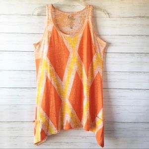 Go Couture | Orange Diamond Tank Top | Size M